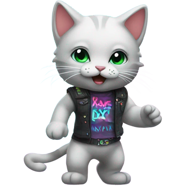 rave kitty emoji