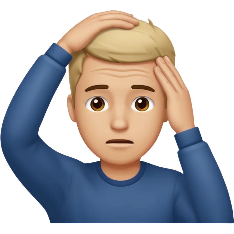 Make me an emoji with a guy scratching his forehead dramatically  emoji