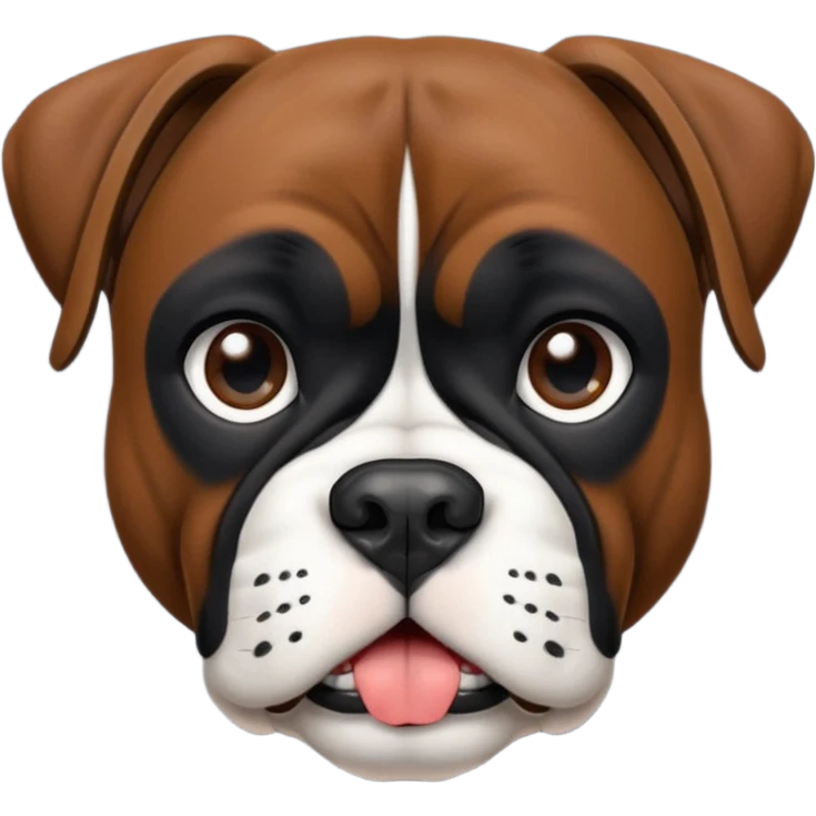 All Black boxer dog with an underbite emoji