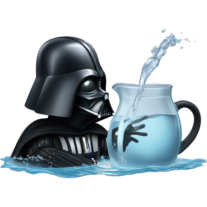 darth vader bending down in water immersing a britta jug  emoji