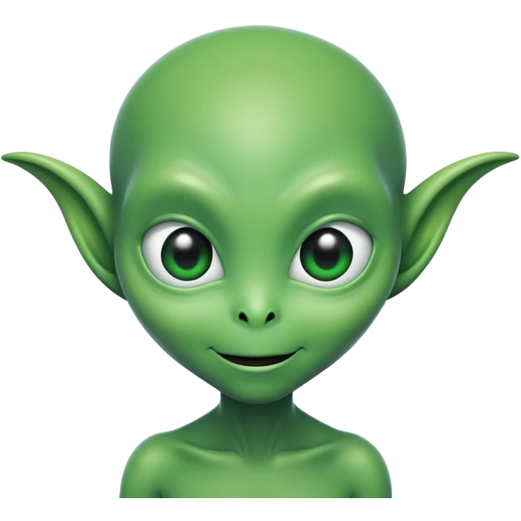 Alien with shy smile emoji