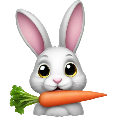 bunny with pink carrot emoji