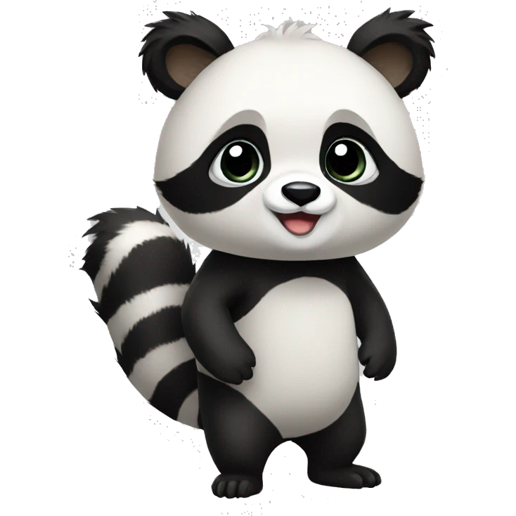 panda-raccoon-hybrid full body emoji