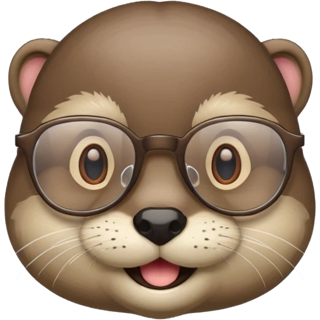 otter wearing glasses, emoji style emoji