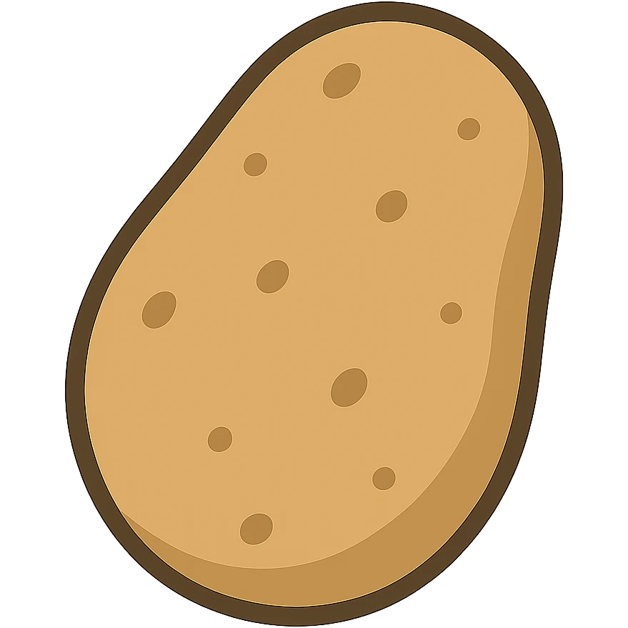 flat toon style simple potato emoji