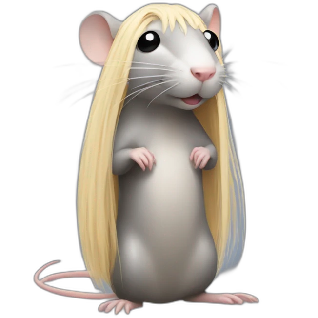Rat standing up with long blond hair emoji
