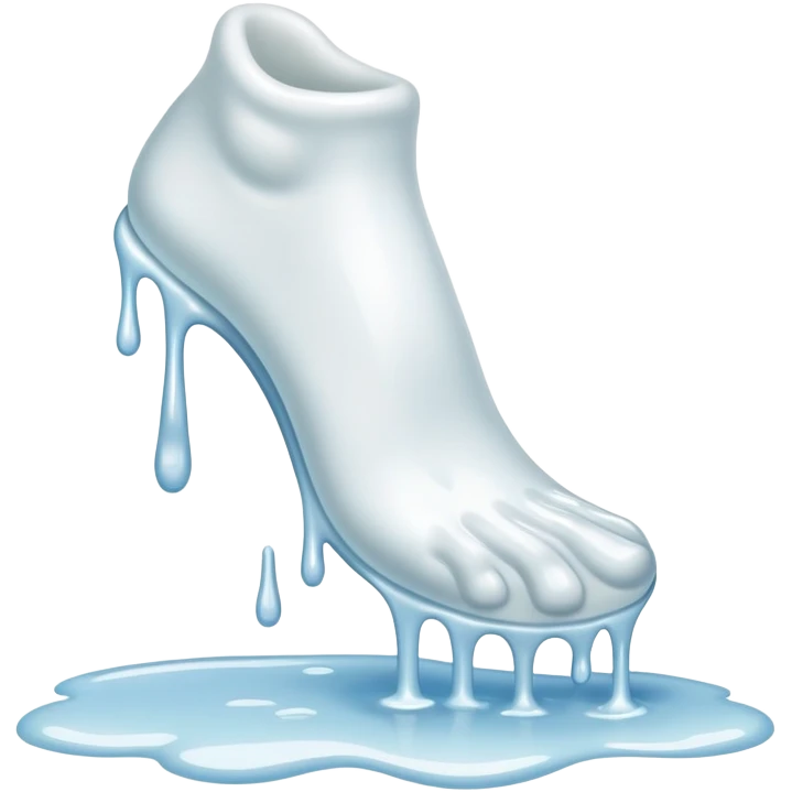 Foot covered in  white liquid  emoji