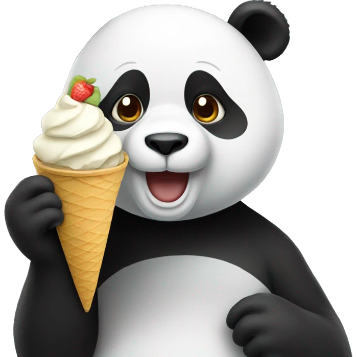 Panda eating ice cream emoji