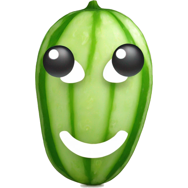 Smiley face with cucumber slices covering eyes  emoji