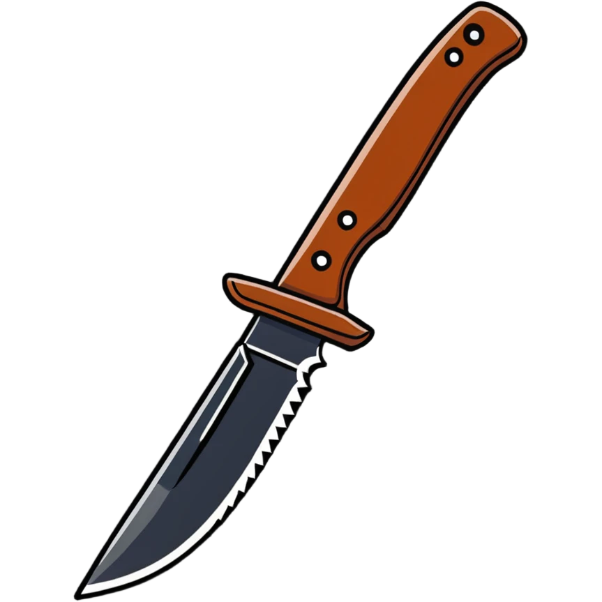 tactical knife with serrated edge emoji
