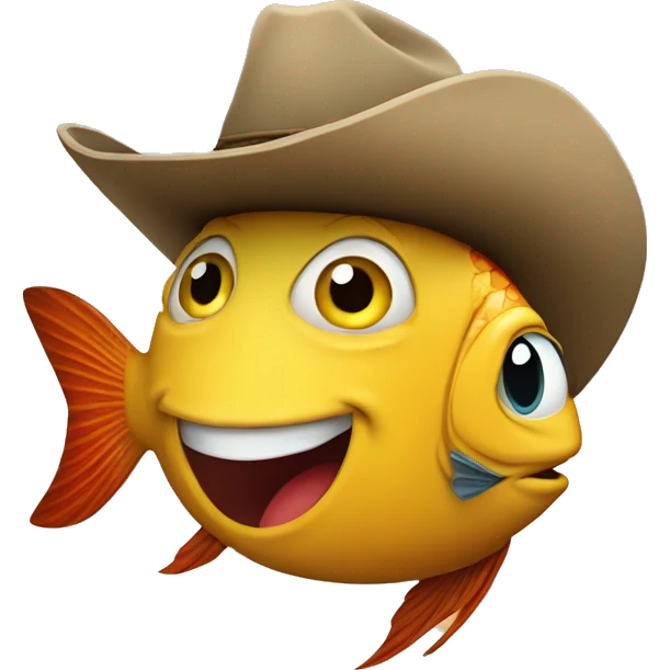 fish with cowboy ha emoji