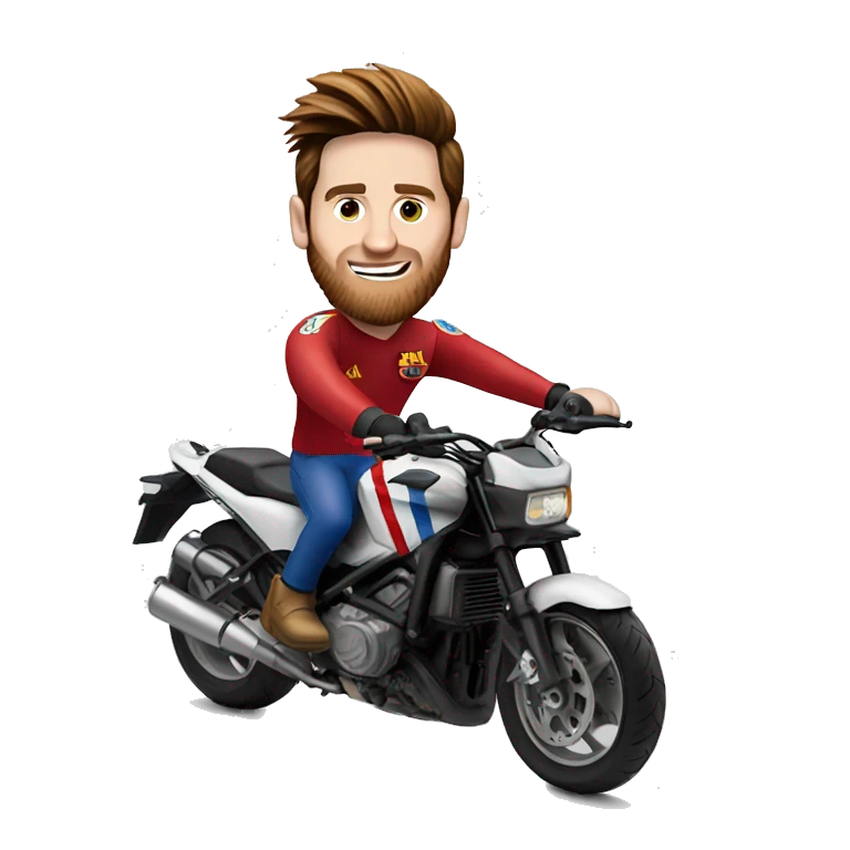 messi sur une moto emoji