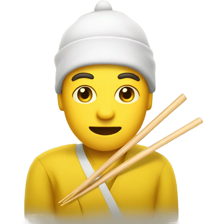 Yellow man with chopsticks emoji