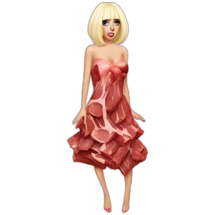 Lady Gaga meat dress emoji