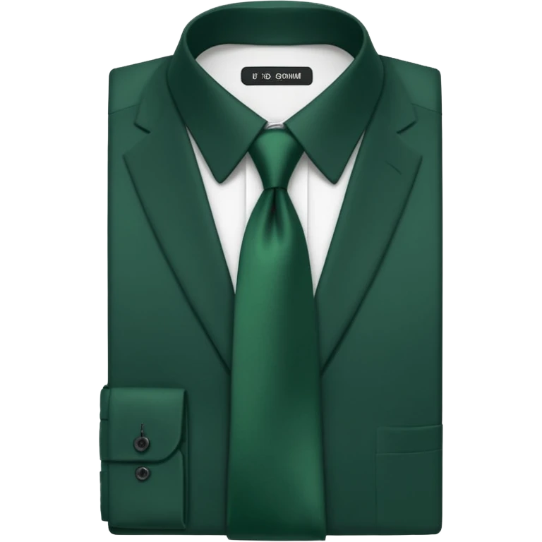 men's dark green tie on white shirt, minimalism, no emojis or faces, iOS emoji style emoji