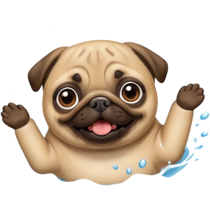 Pug  nadando emoji
