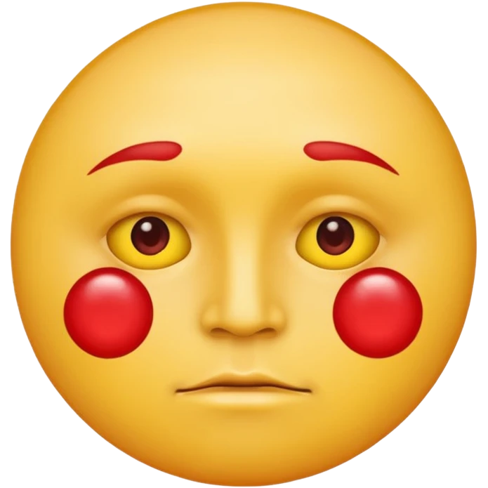A circular yellow face with many close together red face herpes sores emoji
