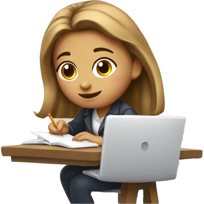 Bronde college girl studying maths emoji