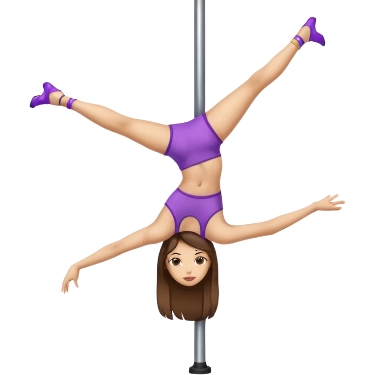 Fille brune à la peau clair qui fait de la pôle dance emoji
