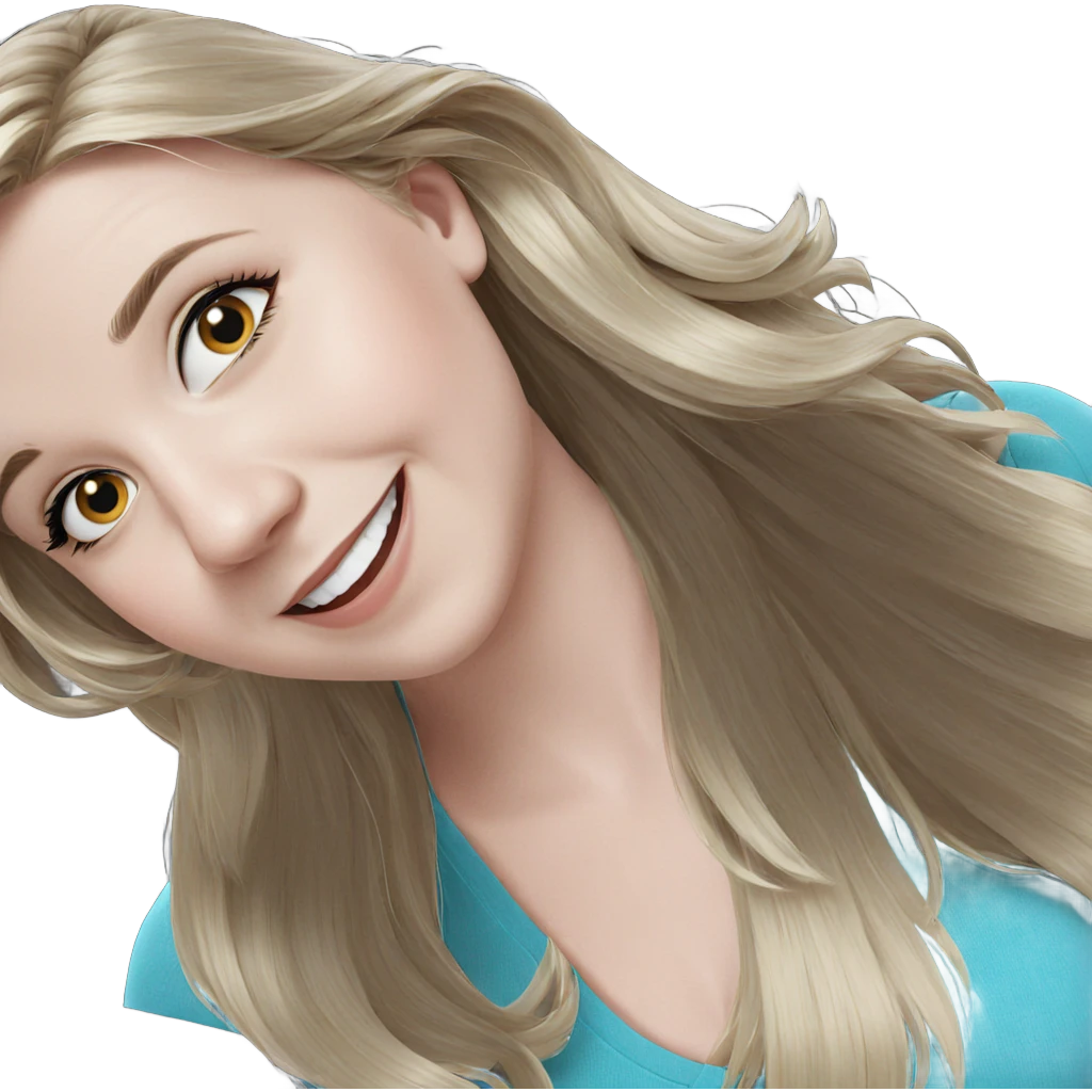 smiling blonde girl portrait emoji
