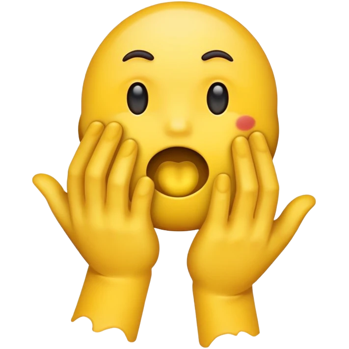 yellow emoji with hands around its neck emoji