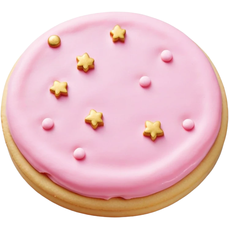 pink buttercream sugar cookies with gold sprinkles  emoji