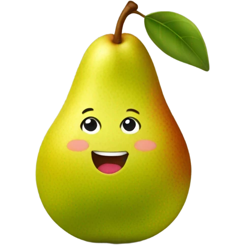 Cube shaped pear emoji