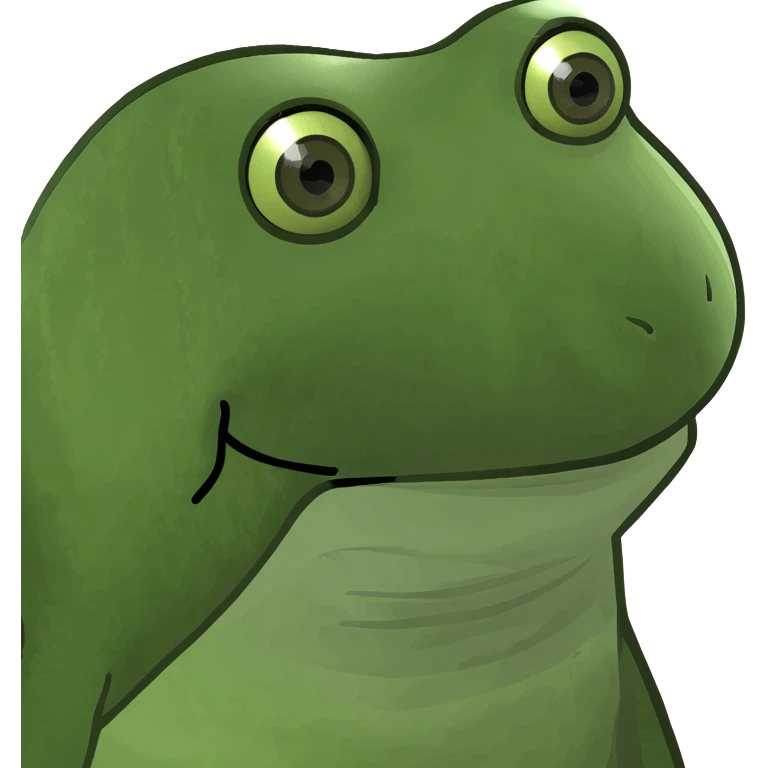 vaca comendo banana, green bufo frog meme style emoji