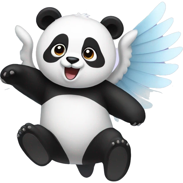 Panda flying with wings emoji