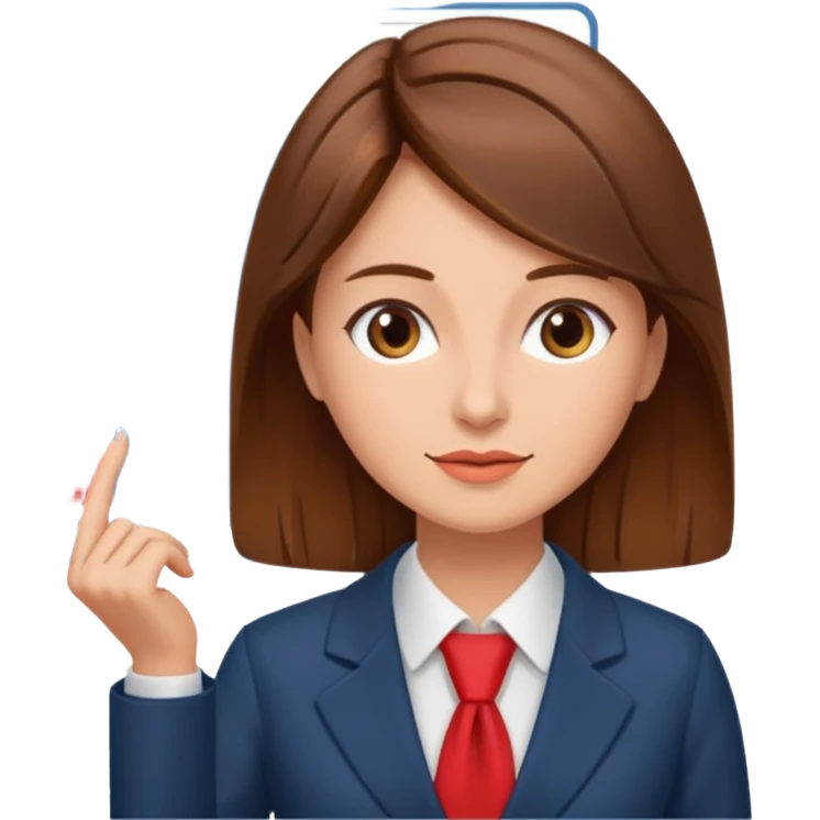 economist woman, brown hair, finance chart emoji