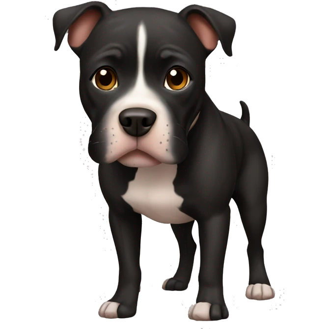 Black pitbull with brown accent emoji