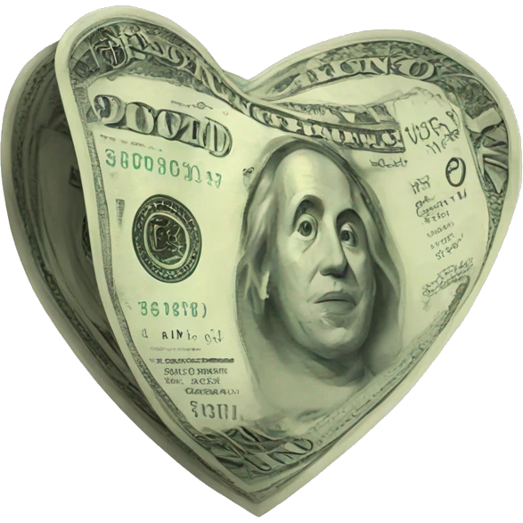 Heart of money emoji