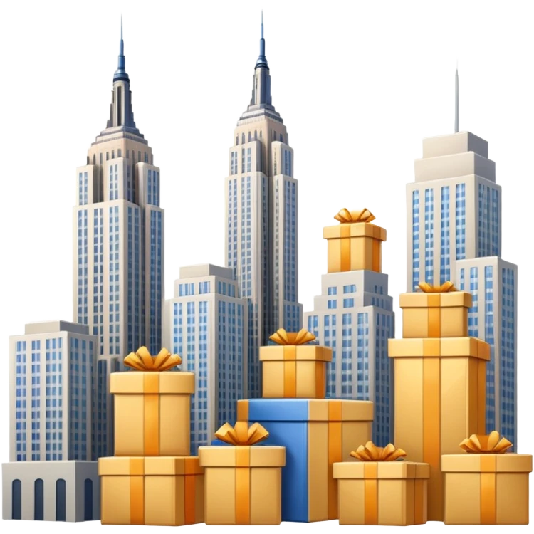 Empire State Building with many packages on the back emoji