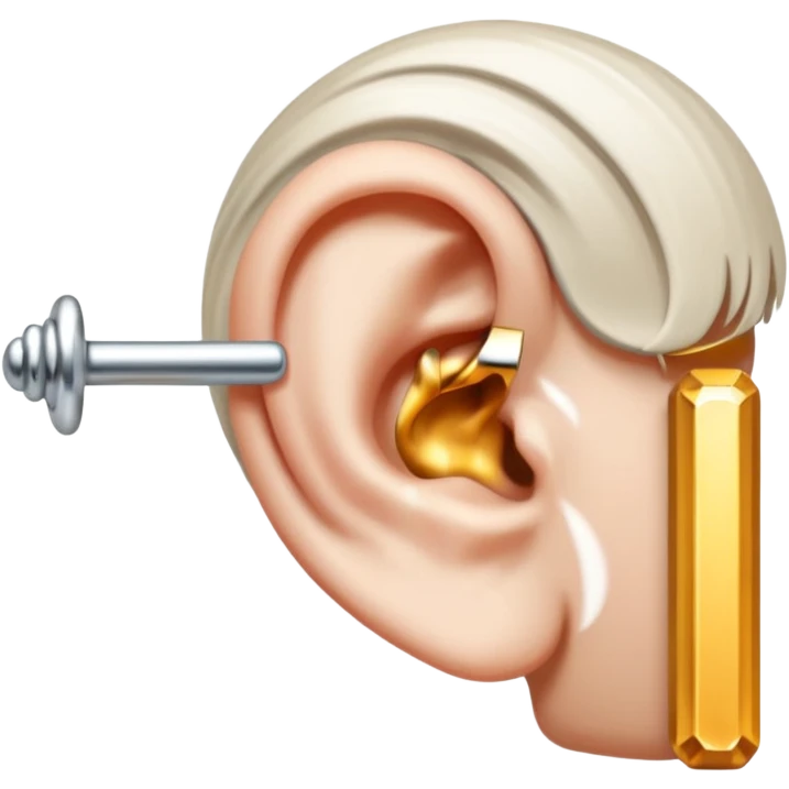 ear with a double helix and bar piercing  emoji