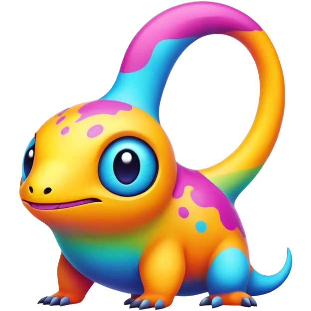 colorful Fakémon-creature with random markings emoji