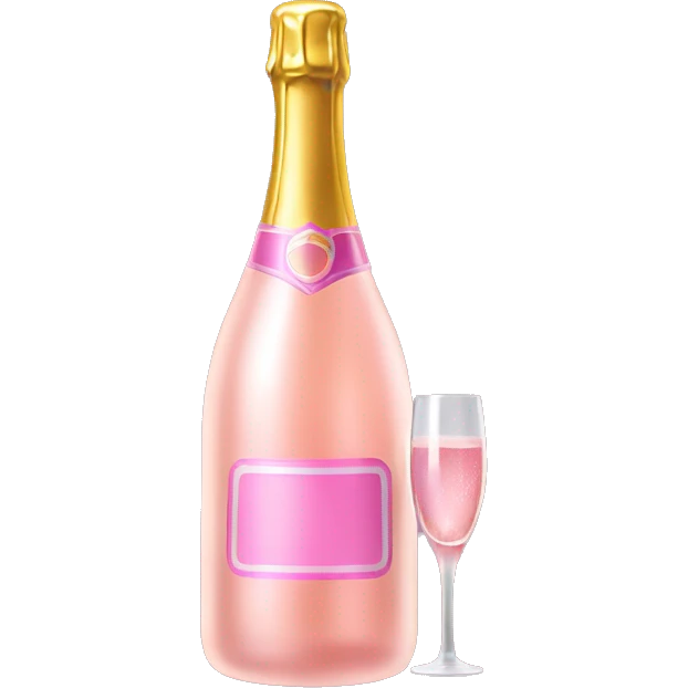 Pink champagne bottle  emoji