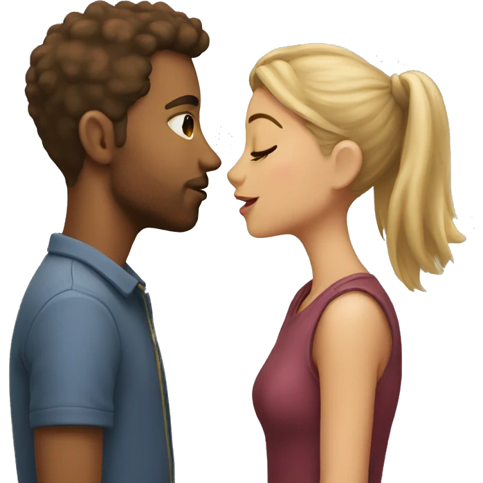 A girl kissing a guy on the forehead  emoji