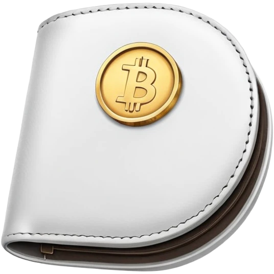 white wallet with a coin emoji
