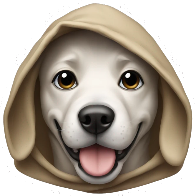 Dog wearing a hoode emoji