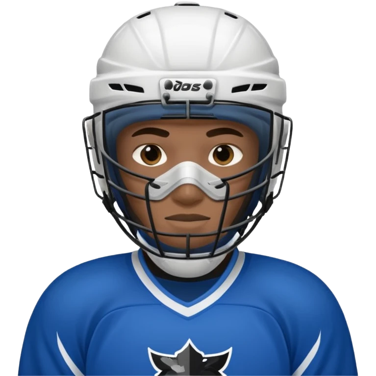 Black ice hockey player who have  a goalkeeper mask emoji