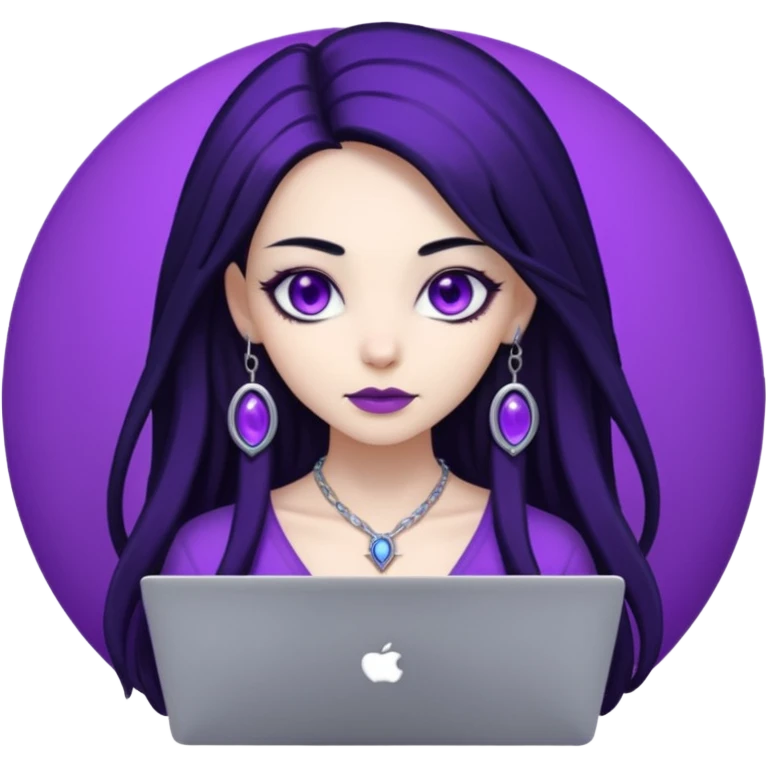 lady alien with only gaming laptop. negative : headphones emoji