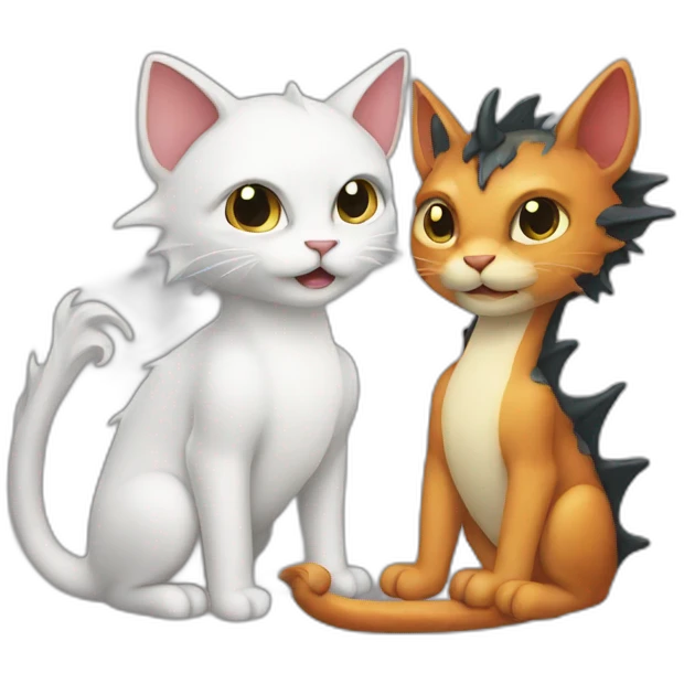 Half cat and half dragon  emoji