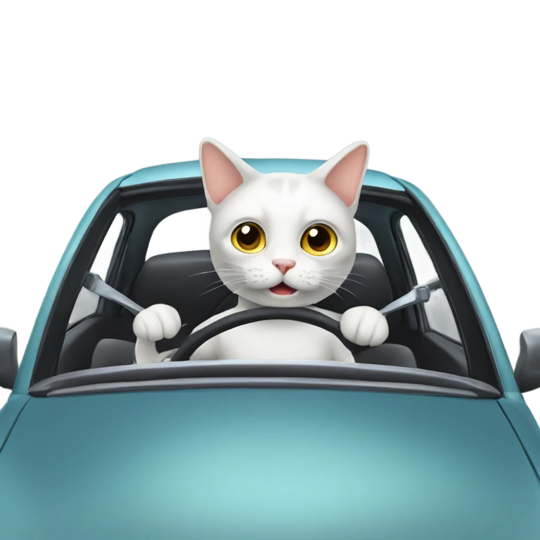 cat driving a car emoji