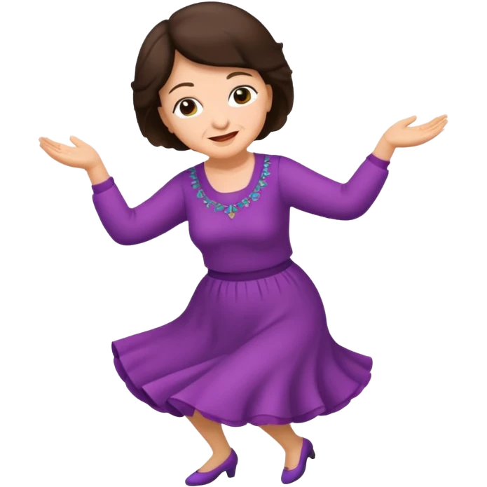 Brunette grandma dancing emoji