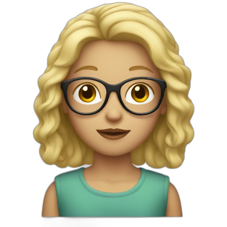 Girl with blond hair and glasses emoji