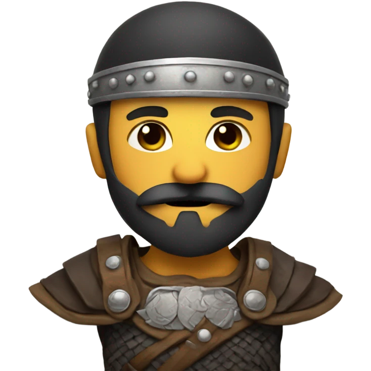 Boy with a dark mustache and beard and a Viking helmet emoji