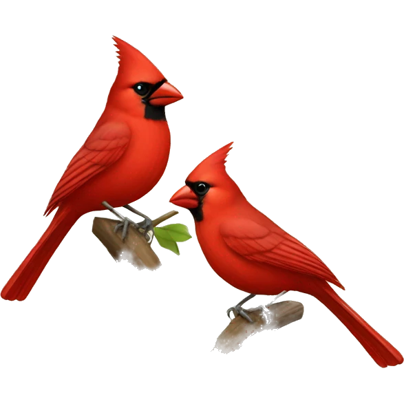 Two Cardinal birds emoji