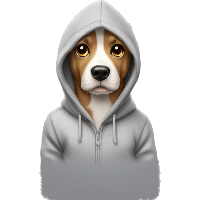 Dog wearing hoodie ￼ emoji