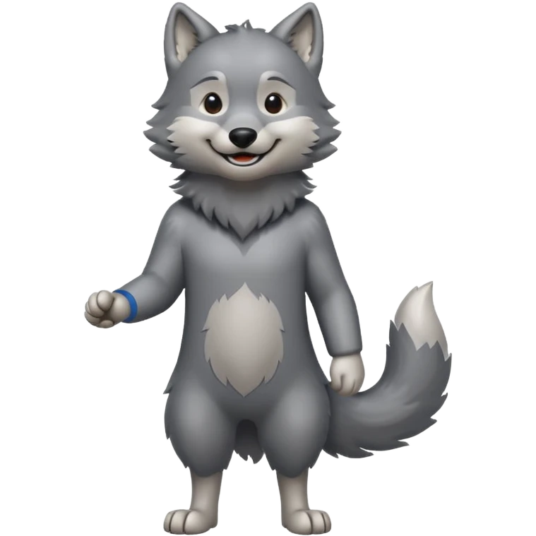 Wolf smile, full body emoji