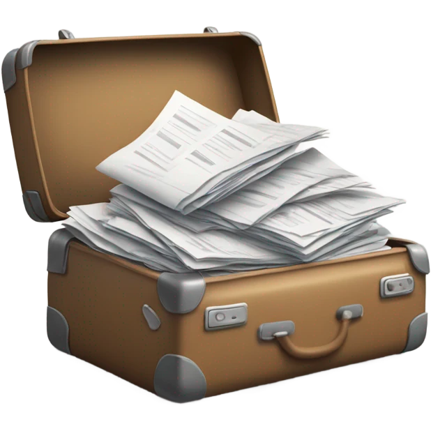 trip baggage filled with documents emoji